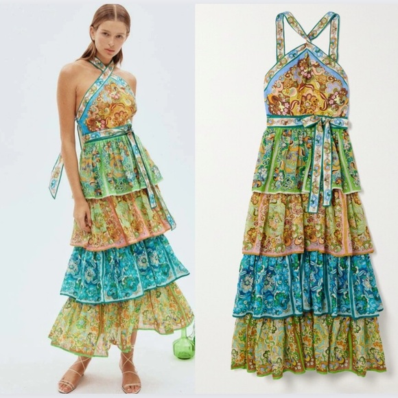 Alemais Dreamer Floral-Print Linen Halterneck Dress - Picture 6 of 17